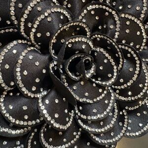 Black Floral Rhinestone Embellished Accessory
